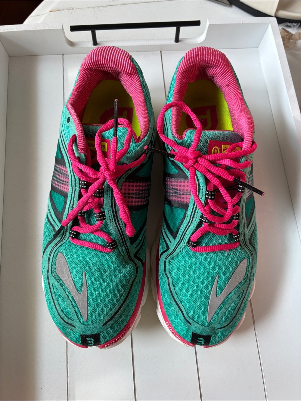 Brooks Women's Teal and Hot Pink Running Shoes